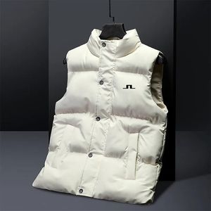 Piumino da uomo Parka J Lindeberg Gilet da uomo Colletto in piedi Vintage Autunno Inverno Caldo Moda Casual Coppia Cappotto Giubbotti senza maniche maschili di alta qualità 231011