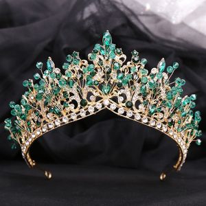 Barock prinsessa drottning handgjorda pärlor kristall brud tiaras kronor lyxiga huvudbonad diadem bröllop hårklänning smycken