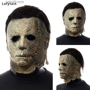 Maschere per feste Lofytain 2022 Halloween Ends Michael Myers Maschera horror Cosplay Bloody Creepy Demone Killer Casco in lattice Festa di carnevale Puntelli T231012