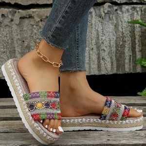 Sandálias 2023 sapatos de moda verão feminino plus size durável deslizamento no chinelo calçado confortável zapatos de mujer sandalias