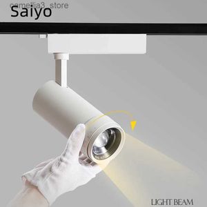 천장 조명 Saiyo LED 트랙 조명 COB 7W 12W 18W 부엌 상점 천장 램프를위한 고품질 레일 램프 Q231012