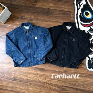 Carhart Detroit Ceket İş Zipper Temizlik Ceket Yıkanmış Denim Ceket Üst Vintage Ceket Fermuar Pamuk Ceket Erkekler