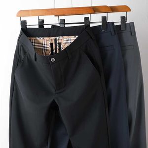 Erkek pantolon tasarımcısı ekose eşofmanlar gündelik pantolon düz tüp büyük boy denim