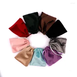 Jewelry Pouches 5Pcs/Lot 7x9 9x12 12x15cm Soft Velvet Bags Small Bracelets Packaging Drawstrings Gift Bag Can Custom