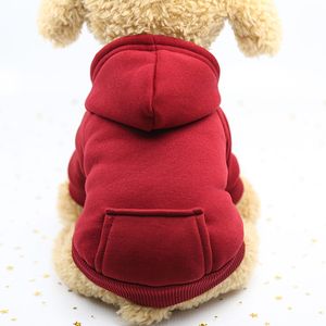 犬のフーディーセーターは寒い天気綿とポケット子犬猫冬の温かいコートセーター小さな犬用猫猫