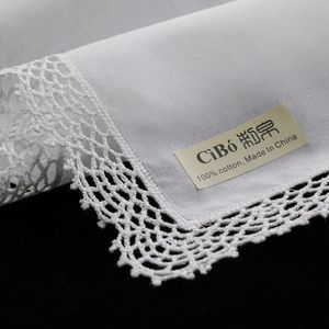 Lenços D001 algodão branco 10 peças lenços de renda em branco lenços de crochê para mulheres / senhoras presente de casamento 231012