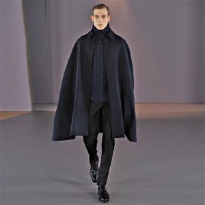 Misto lana da uomo Cappotto Mao Ni maschile sciolto mantello personalizzato scialle stile britannico gentiluomo 231011