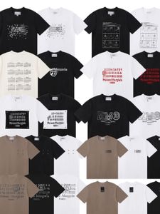 Erkekler Tişört Yaz MM6 T-Shirt Tasarım Geri Nakış Erkek Kadın En İyi Kaliteli Bant Baskı Sıradan T Shirt 231012