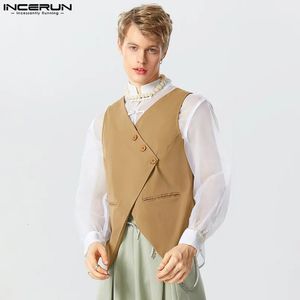 Kamizelki męskie swobodny prosty styl topy Inden Mens Dekonstruowane plecy moda moda męska pusta stała kamizelka S 5xl 231012