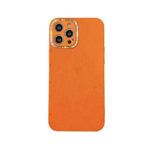 iPhone 15 13 Pro Max Designer Telefon Hülle für Apple 14 12 11 8 7 plus Luxus PU Leder Blumendruck geprägtes Metallkamera -Objektiv Ring Blume Rückdecke Funda Coque Orangepro