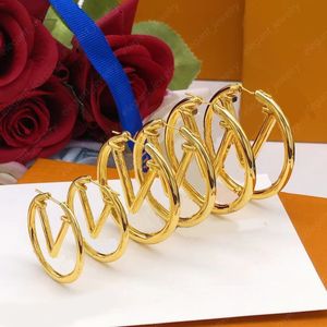 Clássico 18k ouro hoop huggie brincos moda feminina designer de luxo grande círculo brinco 3 4 5cm opcional alta qualidade com caixa