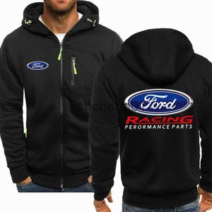 Moletom com capuz masculino 2023 primavera outono Ford Racing Hoodie moda masculina manga comprida zíper algodão hip hop harajuku moletom casual jaqueta x1012