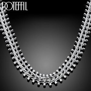 Pendanthalsband Doteffil 925 Sterling Silver Double Round Bead Chain Halsband för Man Woman Wedding Engagement Charm Fashion Jewelry 231012