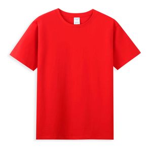 Tシャツコットンラウンドネックルーズカジュアルスタイルの夏のトップティーシャツメンズファッションブラックレッドポロシャツのための半袖