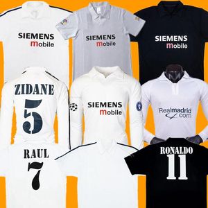 2001 2002 2003 ZIDANE Centenary thuisvoetbalshirt FIGO HIERRO RONALDO MAKELELE RAUL MORIENTES Real Madrids klassiek retro vintage voetbalshirt