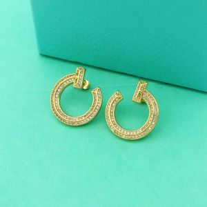 Simple Earrings For Women Party Engagement Hoop Designer Jewelry Gold Ear Rings Classic Letter Ear Stud Silver Rose Colors CSG2310128-5