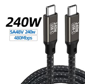 PD 240W USB3.1 480Mbps Type C to C Cable 48V 5A Fast Charging Data Transfer USB C Cord for Huawei Laptop PC Mac book Air Pro Samsung