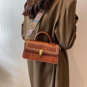 حقائب الخصر الأزياء بوال اليدين الجلدية نساء حقيبة مربعة رجعية.