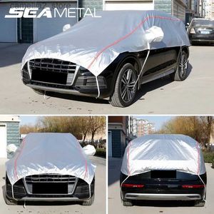 Car Covers Universal Snow Cover Half Car Cover Hail Sun Rain Indoor Outdoor Protection Cover for SUV Sedan Dustproof Snowproof Sun Shades Q231012