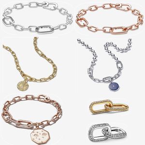 2023 neue Designer-Armbänder Styling Double Link Charms Pearl Sun Anhänger Armband DIY fit Pandoras ME Bead Chain Halskette beliebter Schmuck Weihnachtsgeschenk