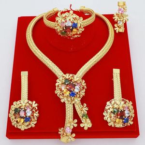 Conjuntos de jóias de casamento moda mulher colar conjunto brasil todo o material de cobre cz gota brinco anel quadrado presente 231012