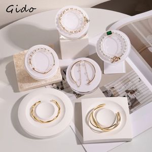 Caixas de jóias pulseira de gesso pulseira placa de exibição jóias colar design bandeja de armazenamento jóias pulseira po adereços 231011