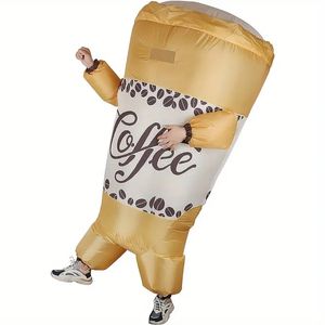 Надувной костюм для кофейной чашки, забавный реквизит для Хэллоуина для взрослых, декорации для вечеринок