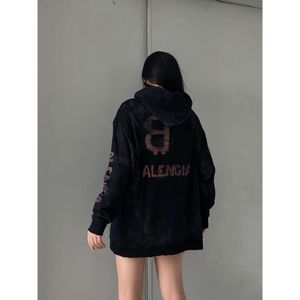 Alta balenciiaga hoodies hoodie dos homens 23ss moda designer edição família outono novo unisex casal lama velho duplo casaco com capuz