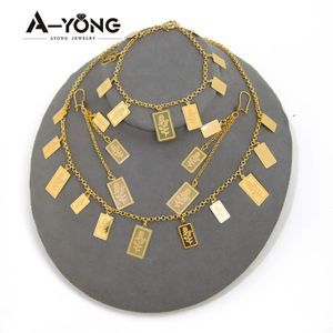 Bröllopsmycken set Arab Set 21k Gold Plated Dubai Middle East African Bridal Necklace Armband Banquet Accessories 231012