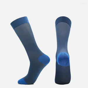 Men's Socks Men Short Elastic Ultra-Thin Silky Silk Stockings Business Dress Sheer Tube Erotic Formal Wear Transparent