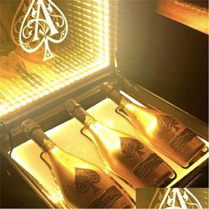 Andra barprodukter ledde Ace of Spade Champagne Bottle Portcase Wine Carrier Box Glorifier Display Case VIP Suitcase Presenter för Nigh DHLX6