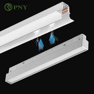 Taklampor Vit magnet LED -spårbelysning 48V Smart Magnet Track Light System Dimable Dali Zigbee Tak Ingen huvudljusslampa för ljus Rail Line Q231012