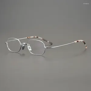 Sunglasses Frames Japanese Handmade Glasses Frame Men's Ultralight Retro Square Pure Titanium Eyeglasses Small Face Woman Optical Reading