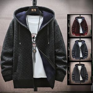 Men's Sweaters 2023 Autumn and Winter Fashion Trend Plus Fleece Cardigan Hooded Sweater Casual Thick Warm Large Size M3XL 231011