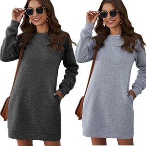 Urban Sexy Dresses Winter Harajuku Sweatshirt Mini Pencil Dres's Long Sleeve Pocket Solid Hip Wrap Party Lady Fashion Street Vestido 231011