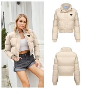 Prrrra märke Fashion Designer Women's Short Down Jacka Parka Women P-Ra 23 New Women's Short Cotton Coat Winter Thicked Warm Loose Leisure Outdoor