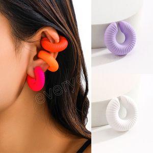 Multicolor One Piece Plastic Earrings Jewelry No ear Piercing Clip Earrings For Women Men Party Punk Gift Ear Cuff