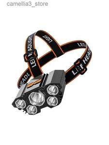 Lâmpadas de cabeça Mais poderosas LED Farol Sensor Head Light USB Recarregável Headlamp Head Torch Head Lanterna À Prova D 'Água Para Camping Caminhadas Q231013