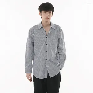メンズカジュアルシャツsyuhgfa韓国スタイルルーズストライプシンプルシャツファッション汎用性トップスビジネス男性クレイアックカーディガン