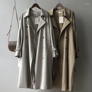 Women's Trench Coats 2023 Windbreaker Long Spring And Autumn Thin Style Versatile Drape French Casual Coat For Small People
