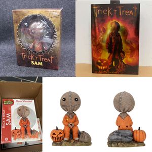 Costumi mascotte Neca Figure Film classico Film Trick R Treat Action Figure Trick R Treat Action Figure Model Toy Light Up Pumpkin Christmas Doll