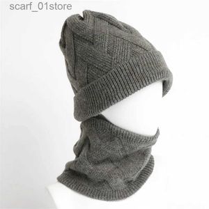 Şapkalar Accans Setleri 2023 Kış Örgü Seti Pulr C Scarf Kadınlar ve Erkekler Sıcak Haiall Hats Baskı Yüzük Eşarpları Boyun Eşarpları Unisex Collarl231111