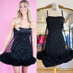 Kleines Schwarzes Cocktailkleid 2k24, gerüschtes Oberteil, kurze Pailletten, Silvester, Heimkehr, Hoco, Drama, Abschlussfeier, formelle Veranstaltung, Party, Hochzeit, Gast, Urlaub, Club, Black-Tie-Gala, Abschlussball