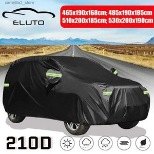 Pokrywa samochodu Universal 210D SUV Okładki Rozmiar M/L/XL/XXL Indoor Outdoor Full Auot Cover Sun UV Snow Pył Ochrona Ochrona Q231012