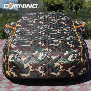 Bilskydd Hail Proof Car Cover Waterproof Exterior Auto Covers Outdoor Fordon Sunshade Protect Awning Universal Windshield Body Awningar Q231012