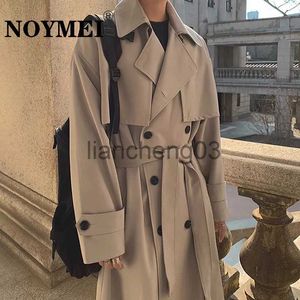 Men's Trench Coats NOYMEI Men's Wear 2023 Autumn Fashion New Double Breasted Clothes Male Long Coat Loose Overcoat Trend Handsome Casual Windbreak J231012