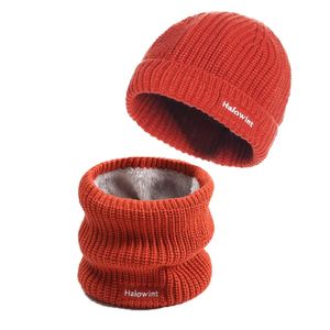 Sciarpe Set invernale Cappello infinito Sciarpa Donna Collo in maglia Unisex Snood Solido Bambino Berretti Sciarpe Bandana Spessore caldo collo di pelliccia 231012