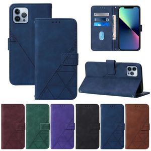 Skin Feel Print Leather Wallet Cases For Samsung A05 A05S A15 Xiaomi 13T Sony Xperia 5 V Moto G Power 2023 ID Card Slot Hand Feeling Business Lines Holder Flip Cover Pouch