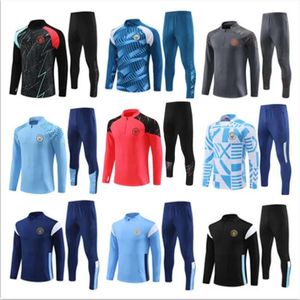 2023 2024 Haaland 축구 유니폼 트랙 슈트 남자 아이들 22 23 24 Man City Long Sleeve Training Suit Sportswear Football de Foot Chandal Survatment