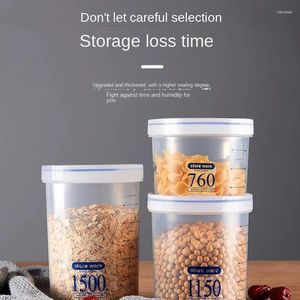 Depolama Şişeleri Mühürlü Kavanoz Plastik Gıda Tahıl Kahve Kurutulmuş Fasulye Ürünleri Koruma Kutusu Yuvarlak Baharat Konteynerleri